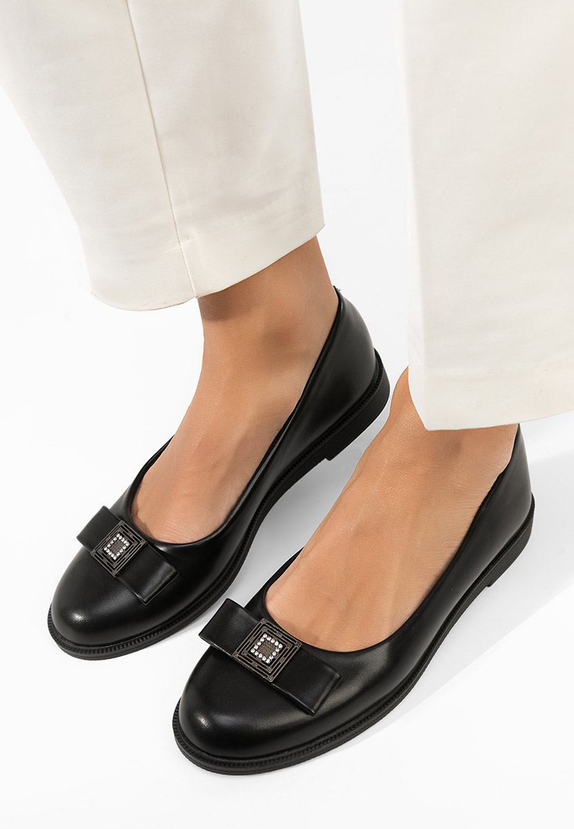 Czarne baleriny damskie Sidiona