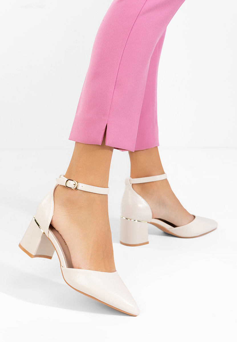  czółenka na słupku z paskiem Alecsia