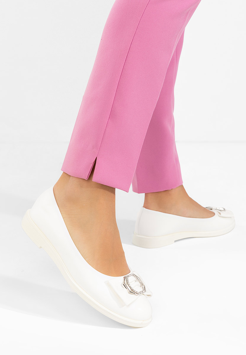 Białe baleriny damskie Briania