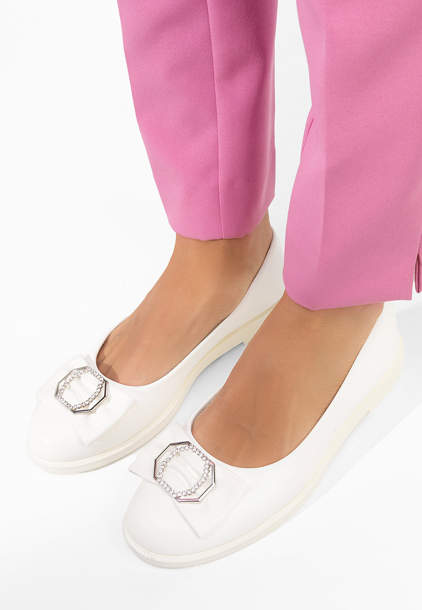 Białe baleriny damskie Briania