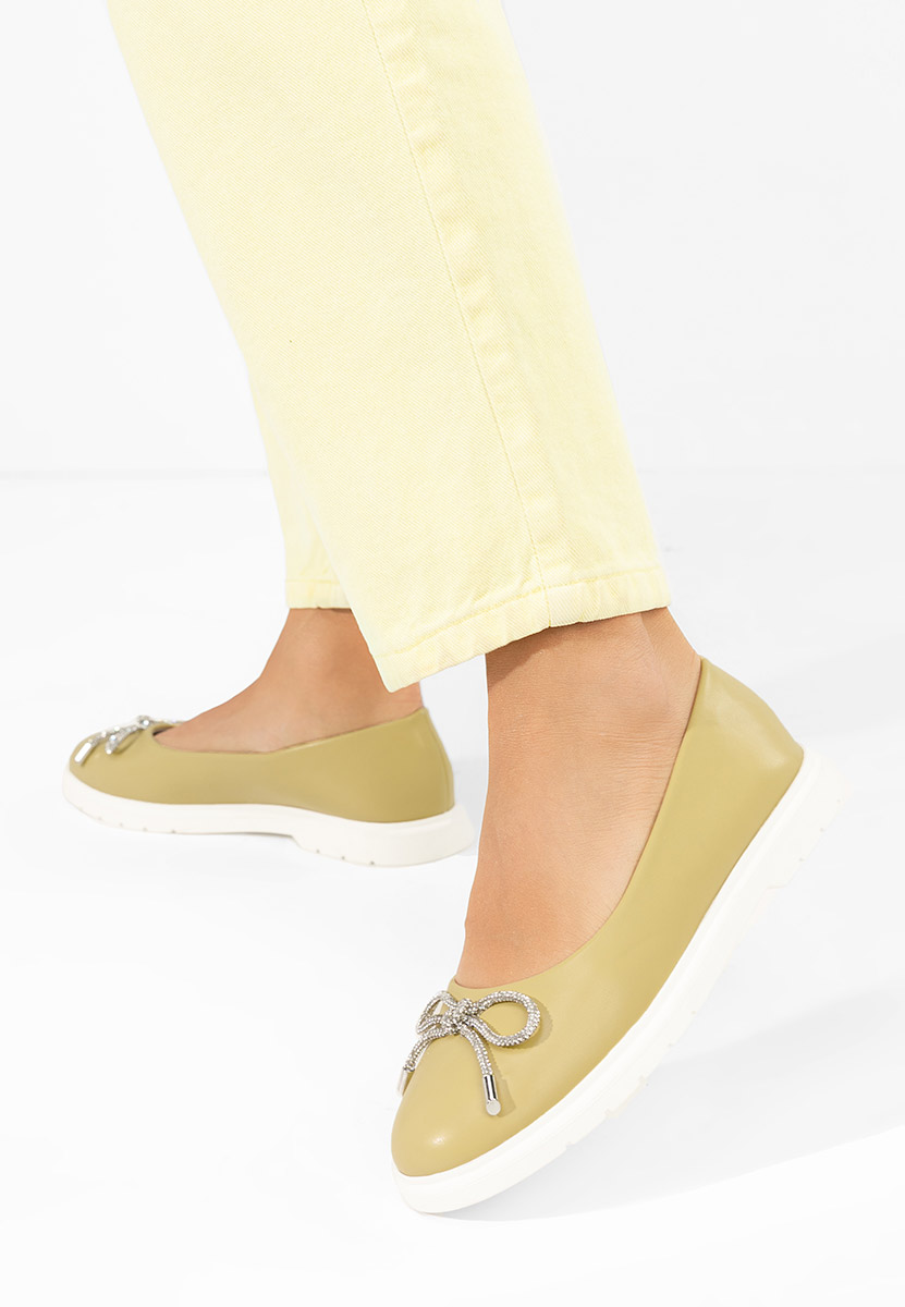 Żółte baleriny damskie Simonna