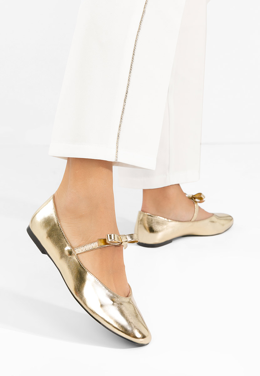 Złote baleriny damskie Iviona