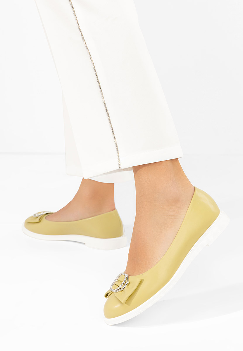 Żółte baleriny damskie Briania