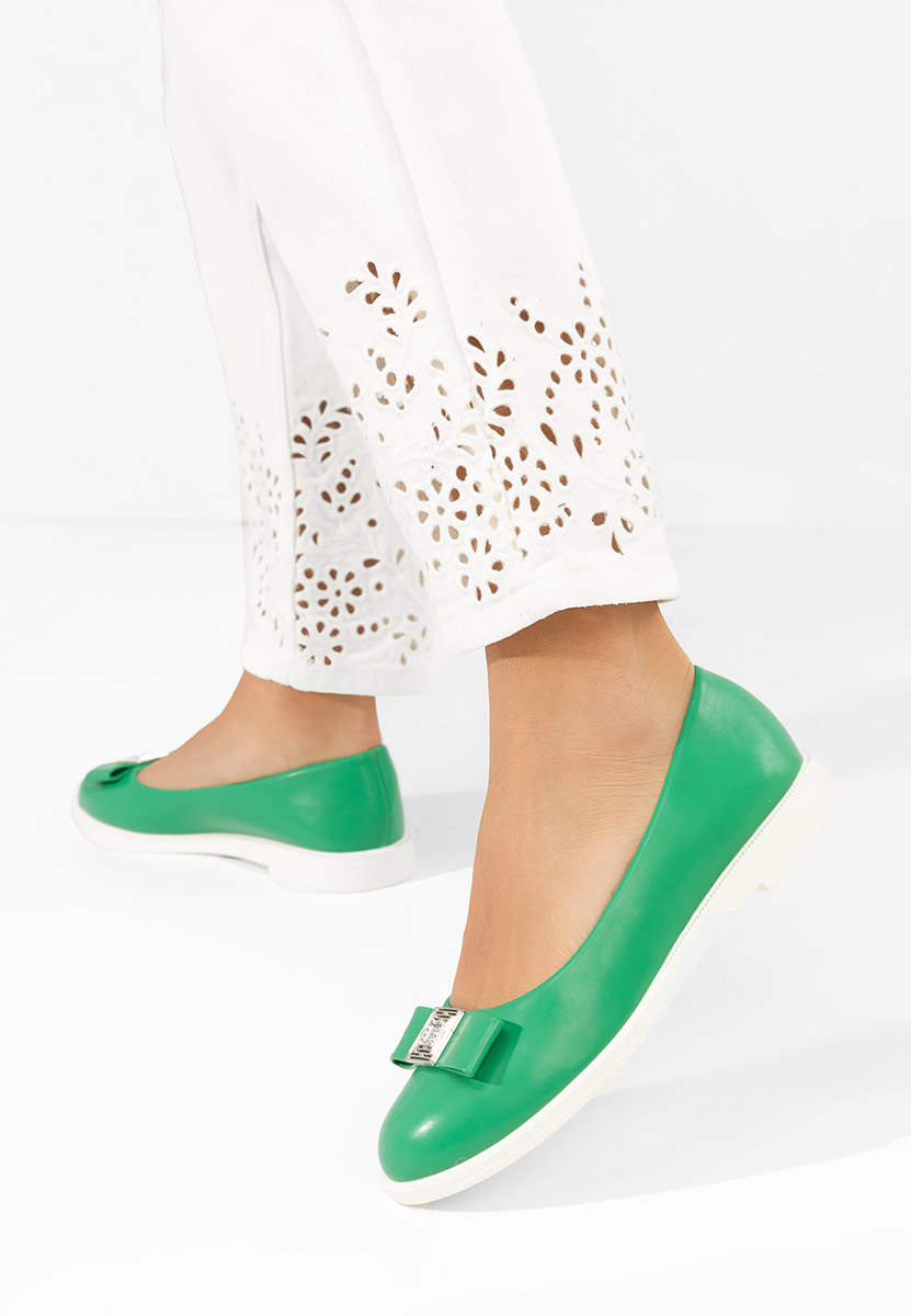 Zielone baleriny damskie Sidiona