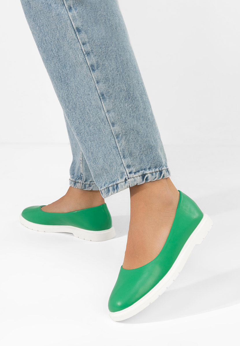 Zielone baleriny damskie Gimona