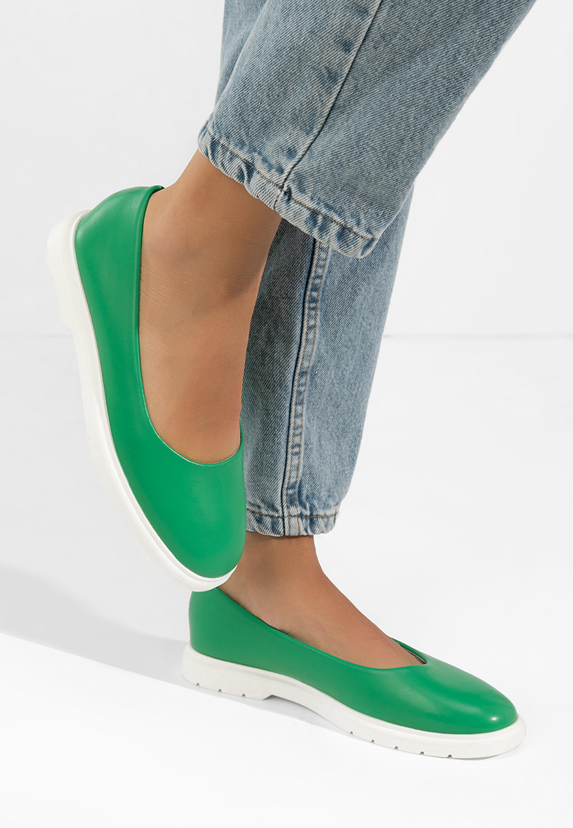 Zielone baleriny damskie Gimona