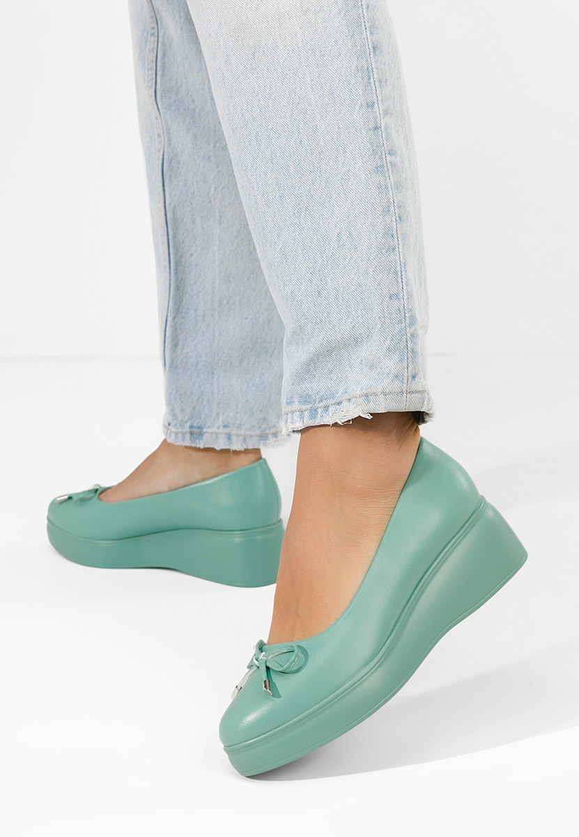 Zielone czółenka na platformie Olmaria