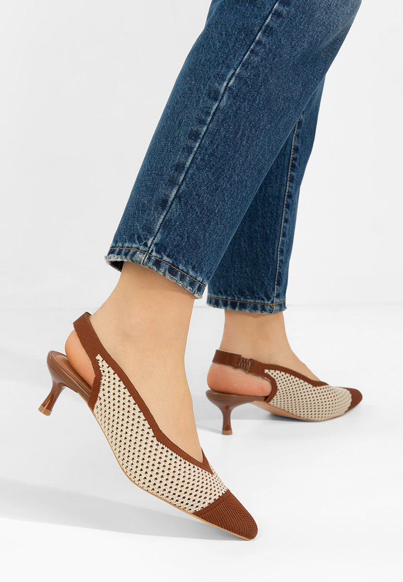 Brązowe czółenka bez pięt Jimenia