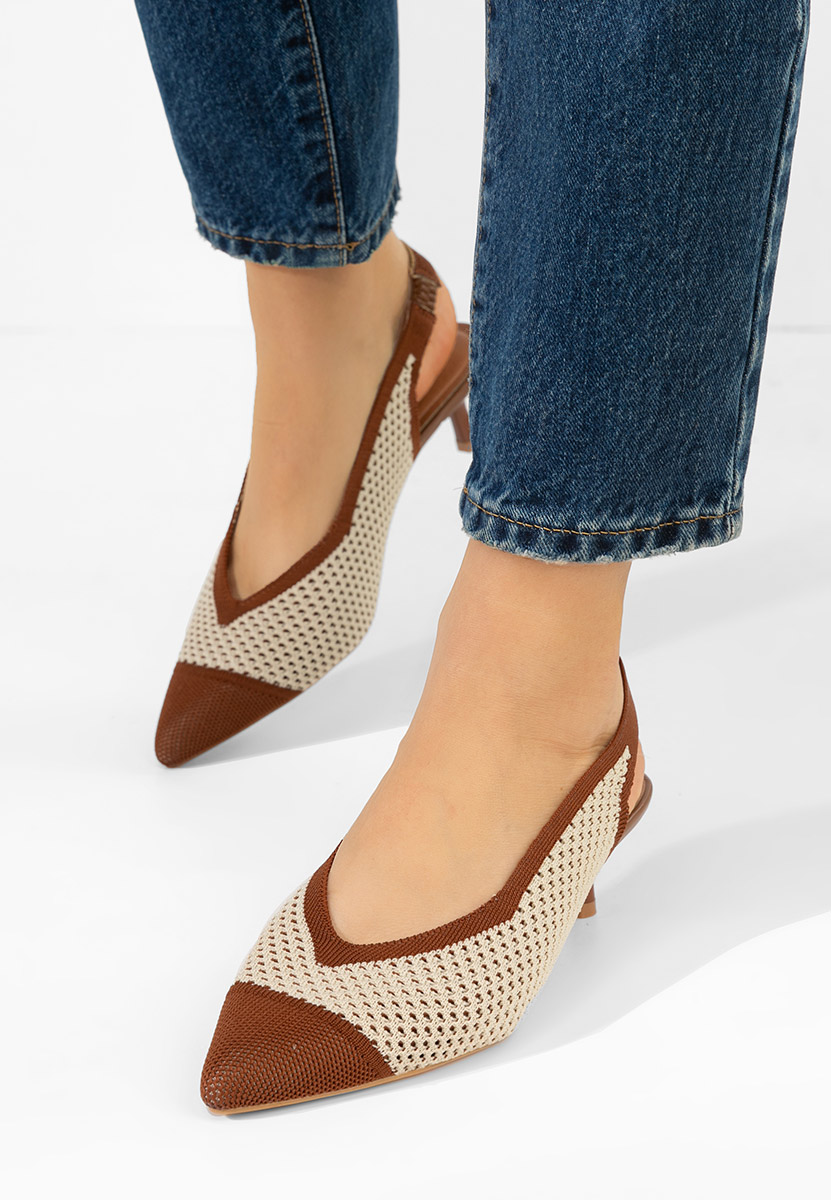 Brązowe czółenka bez pięt Jimenia