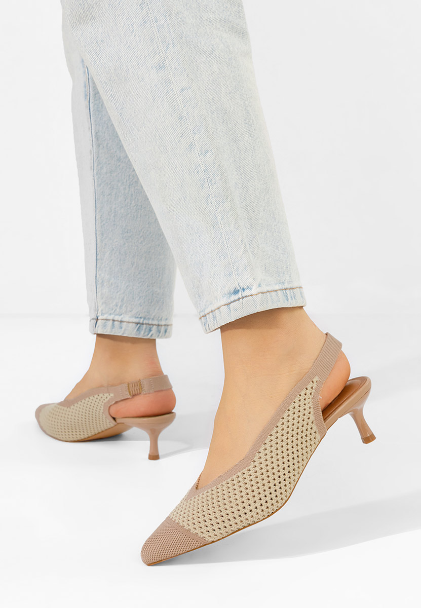 Beżowe czółenka bez pięt Jimenia