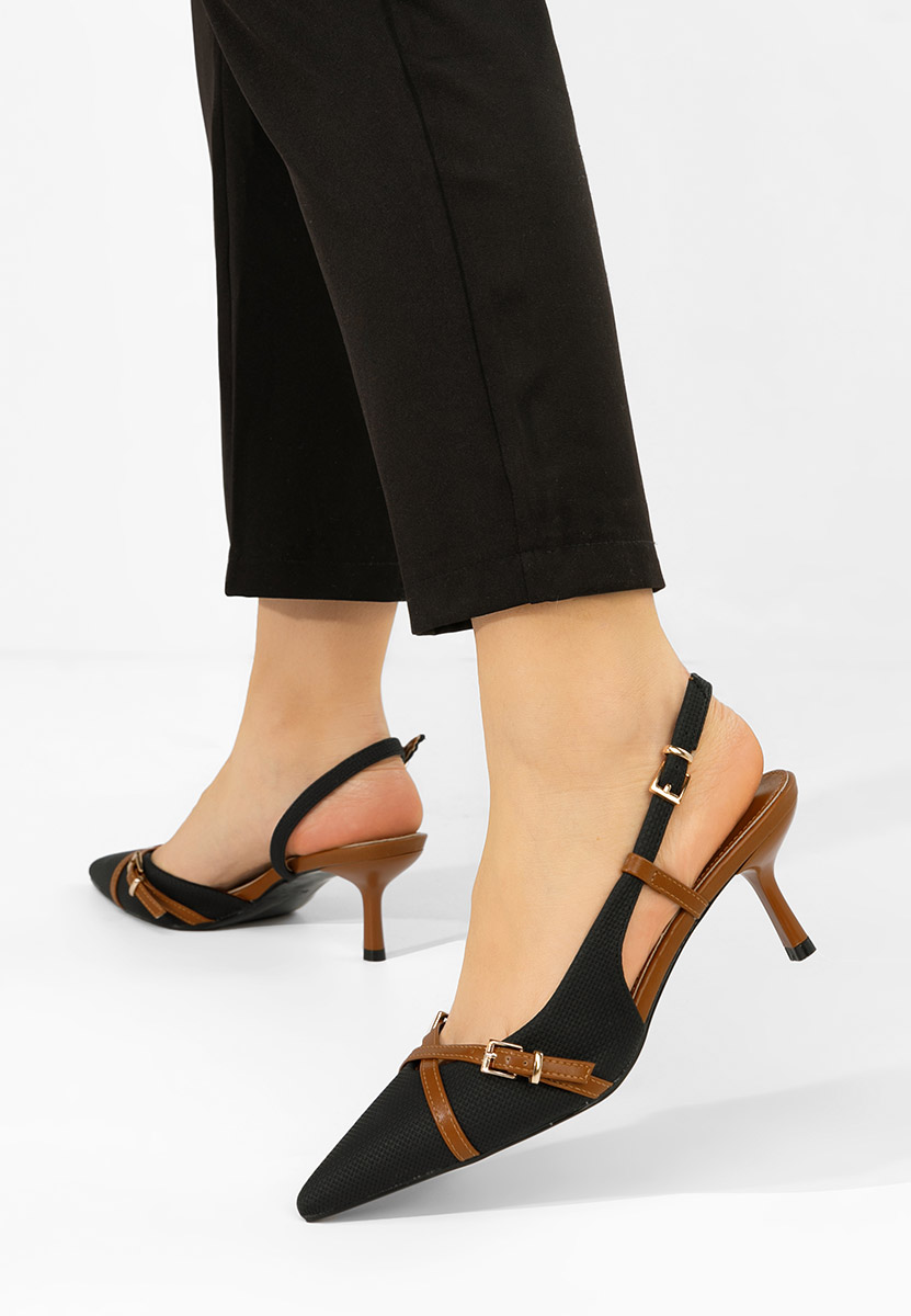 Czarne czółenka bez pięt Ofeliana