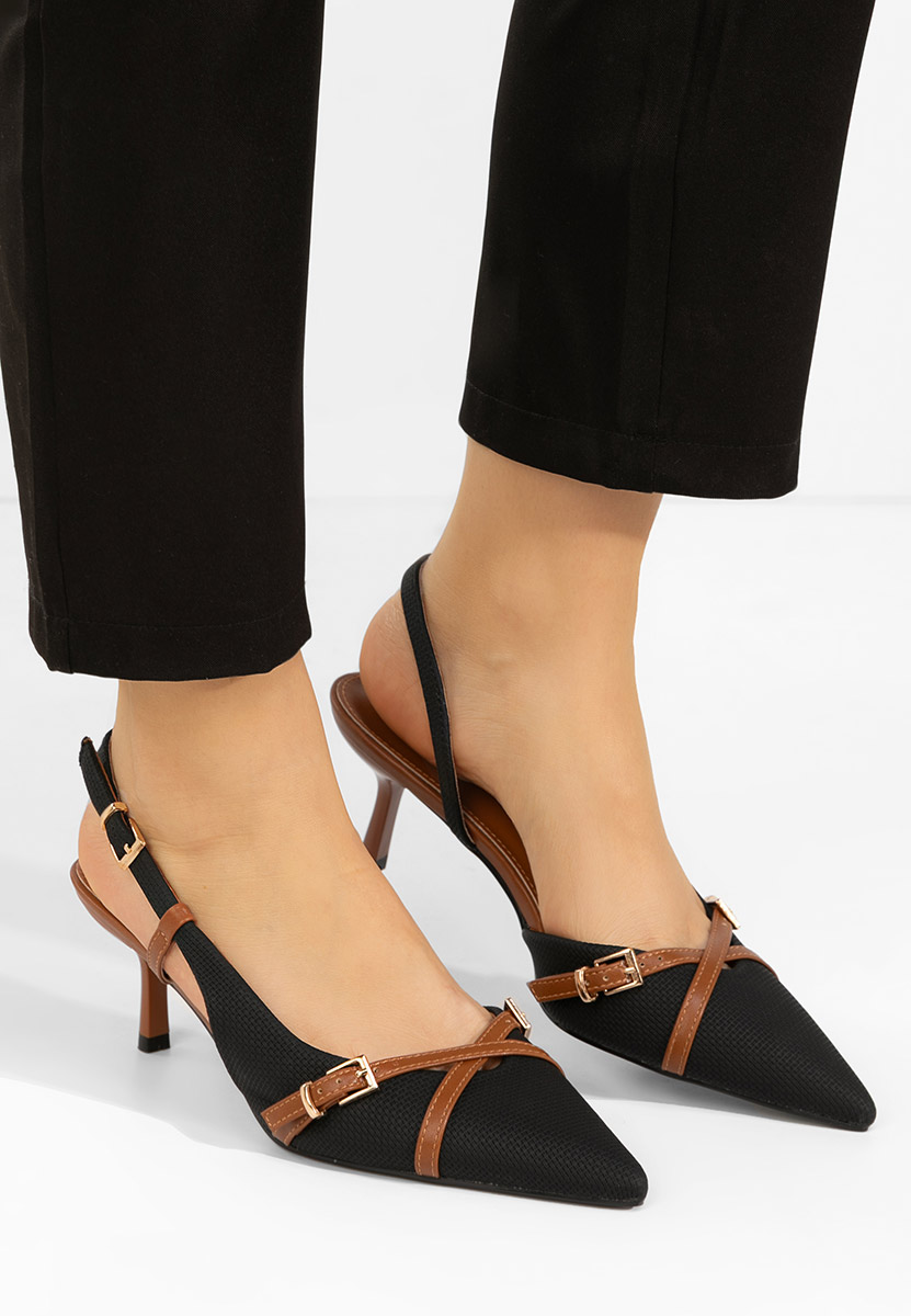 Czarne czółenka bez pięt Ofeliana