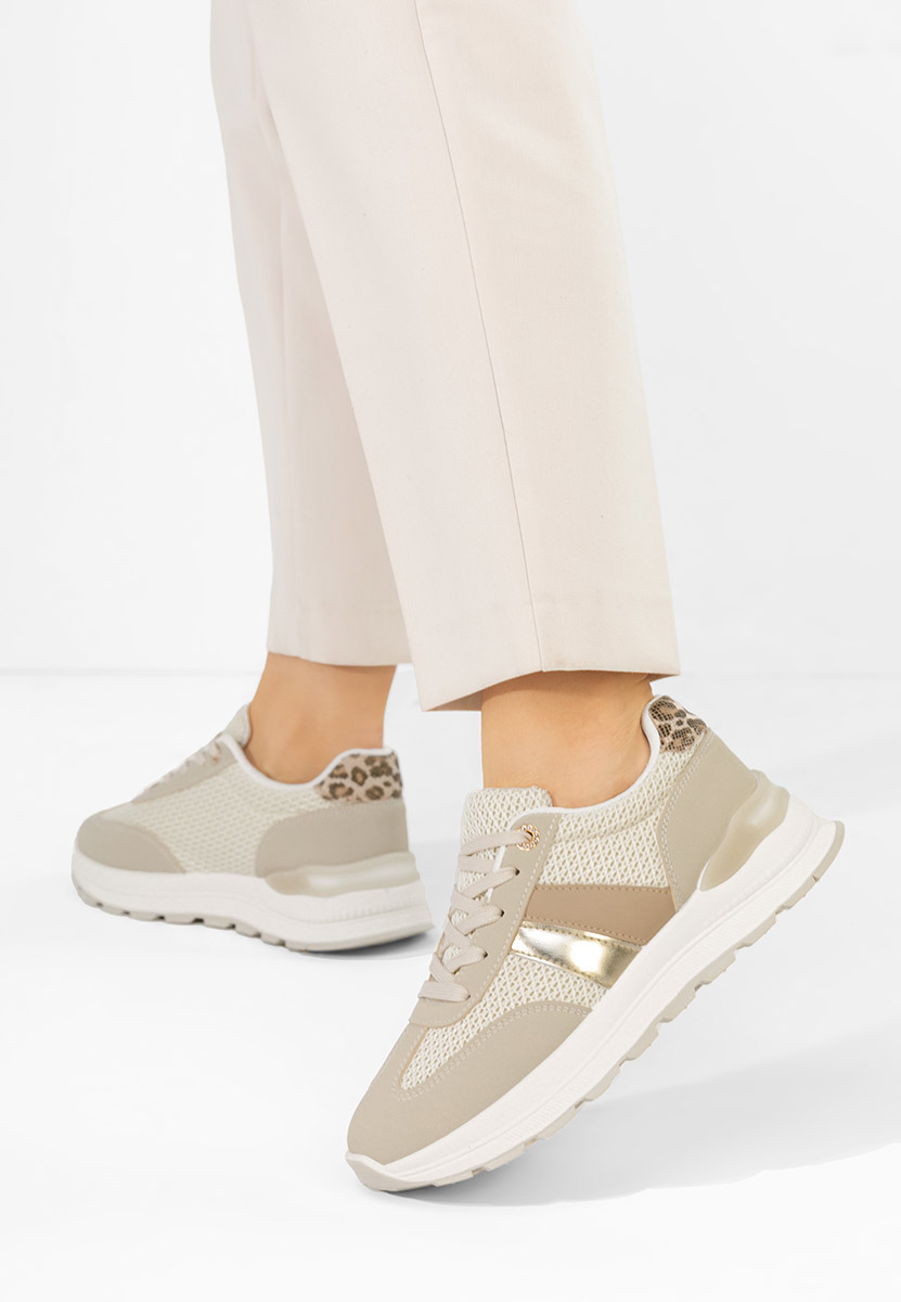 Beżowe sneakersy damskie Timelia