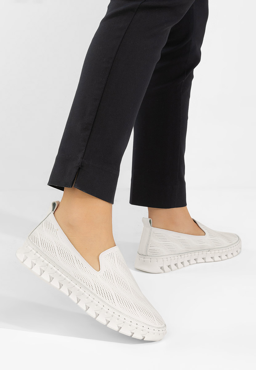 Białe espadryle skórzane Jolina