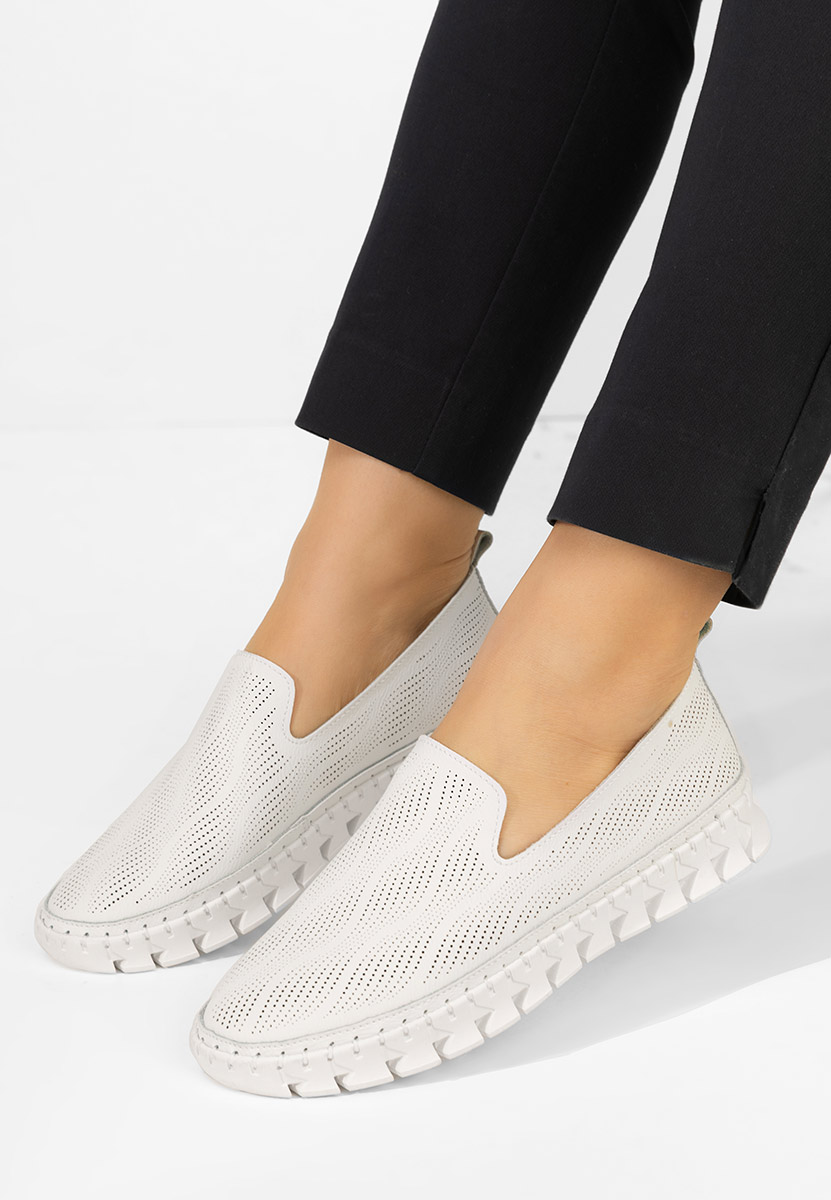 Białe espadryle skórzane Jolina
