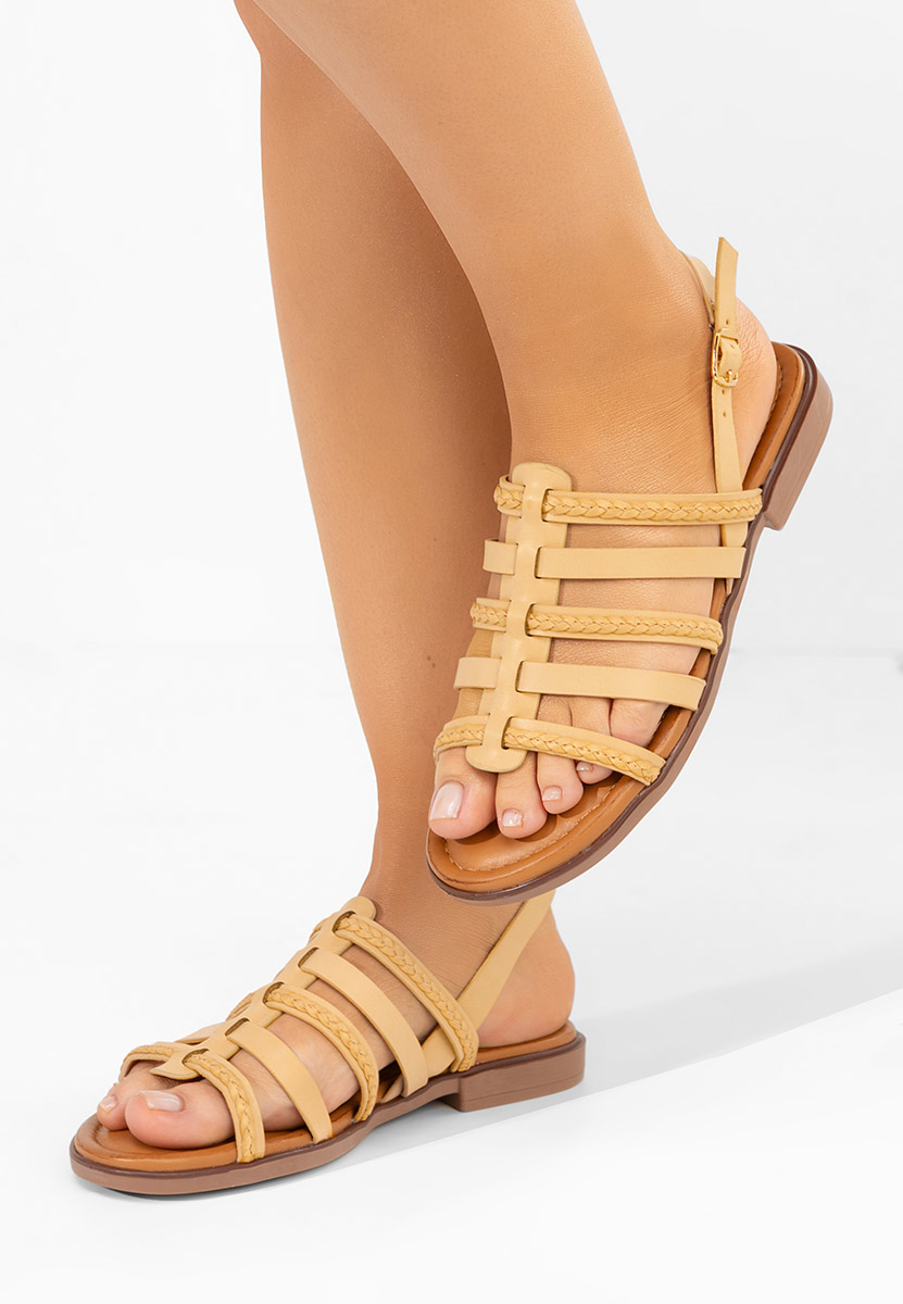 Beżowe sandały płaski Aminta