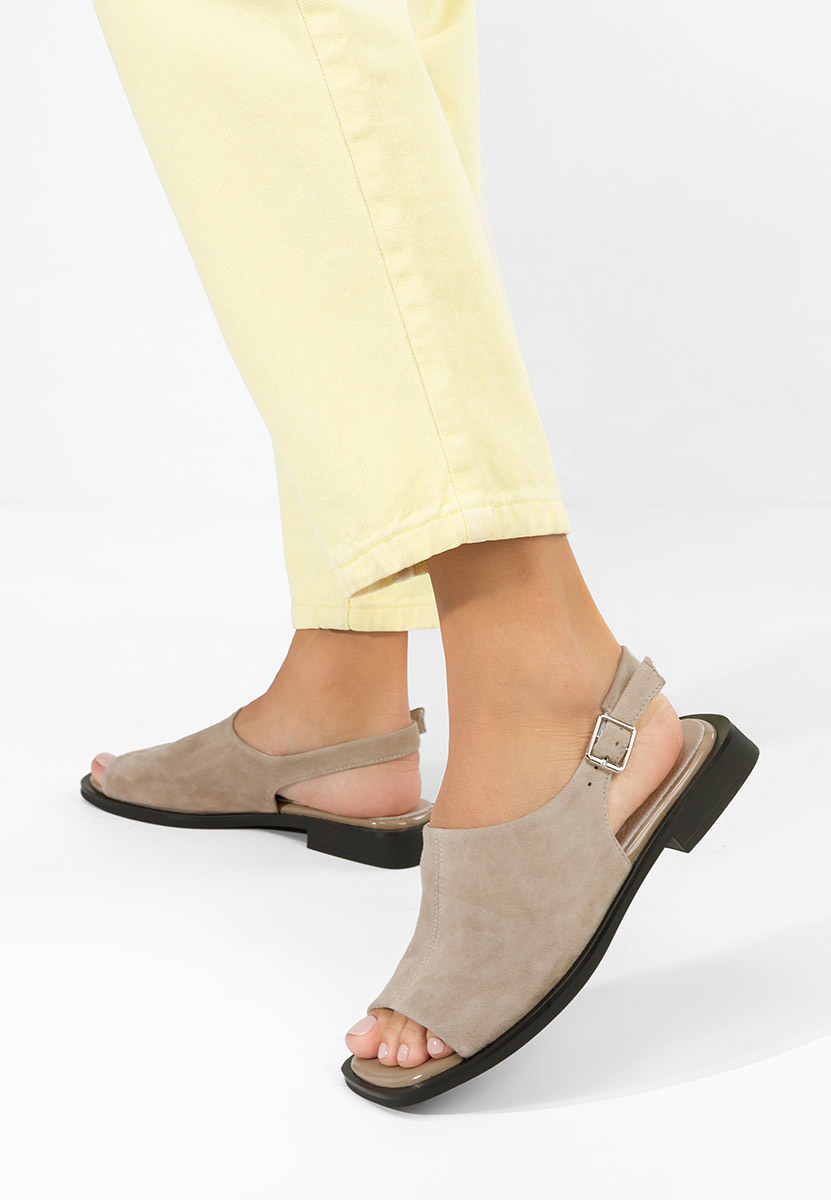 Beżowe sandały damskie skórzane Saryna