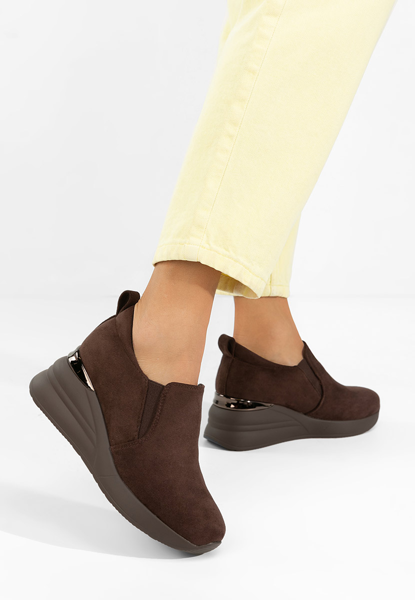 Brązowe półbuty na platformie Leanne V2