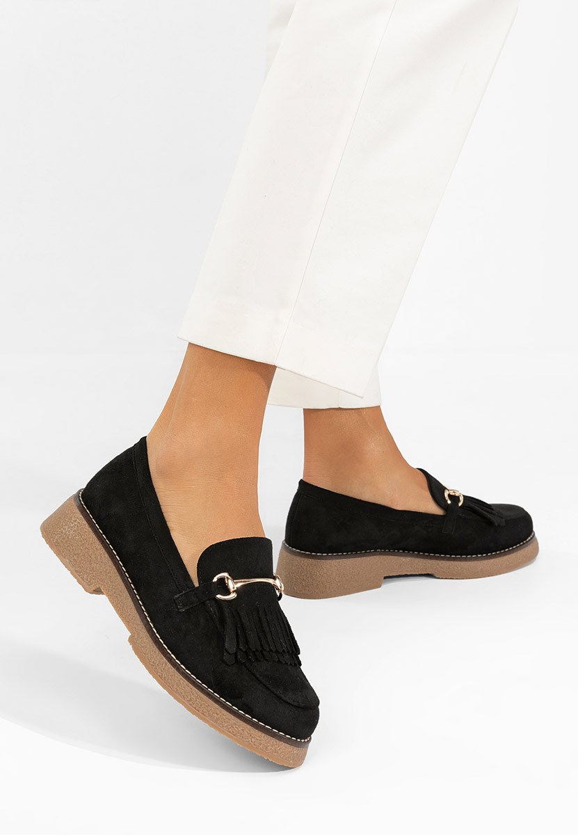 Czarne mokasyny damskie Kemily