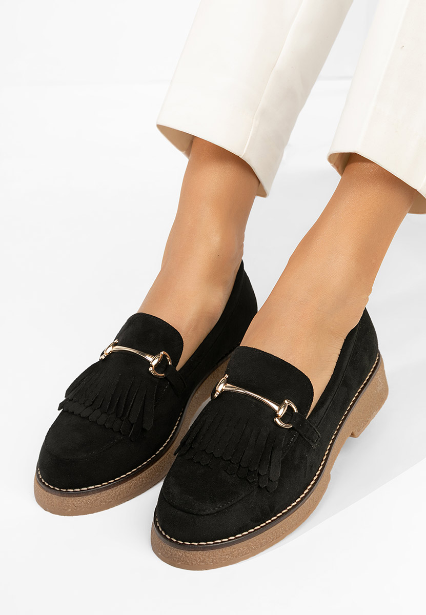 Czarne mokasyny damskie Kemily