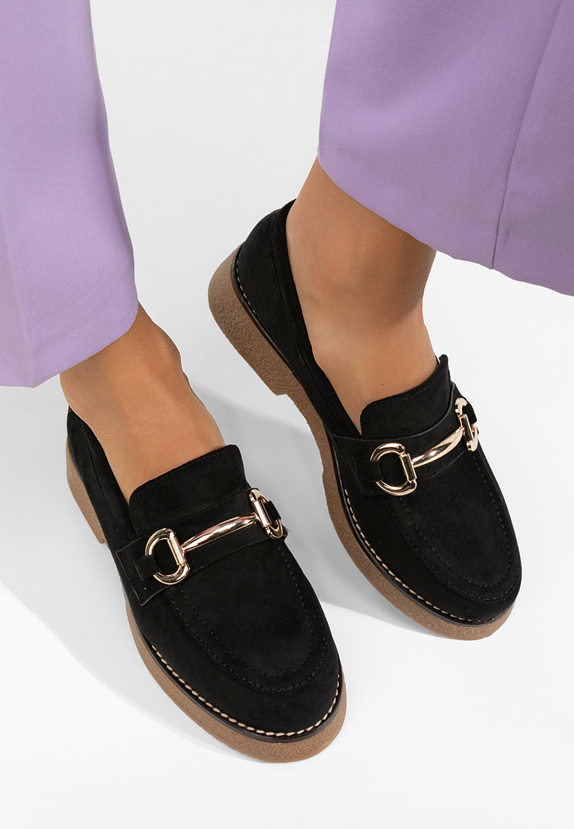 Czarne mokasyny damskie Ylenia