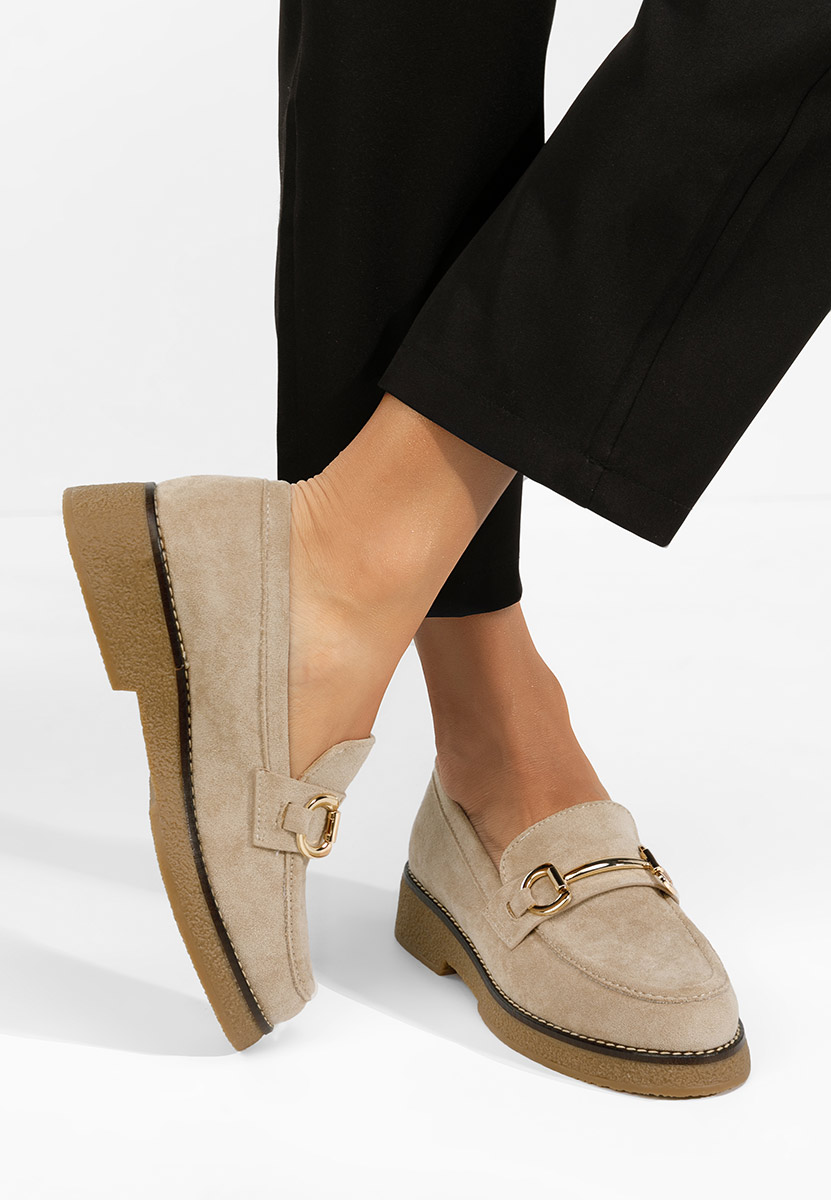 Beżowe mokasyny damskie Ylenia