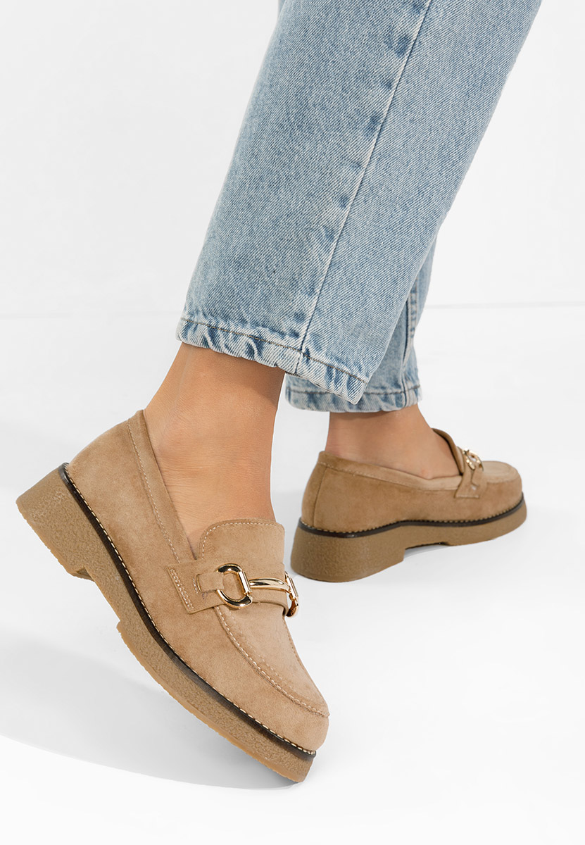 Khaki mokasyny damskie Ylenia