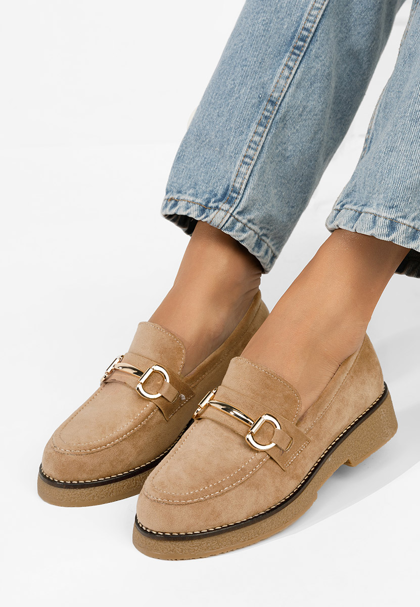 Khaki mokasyny damskie Ylenia