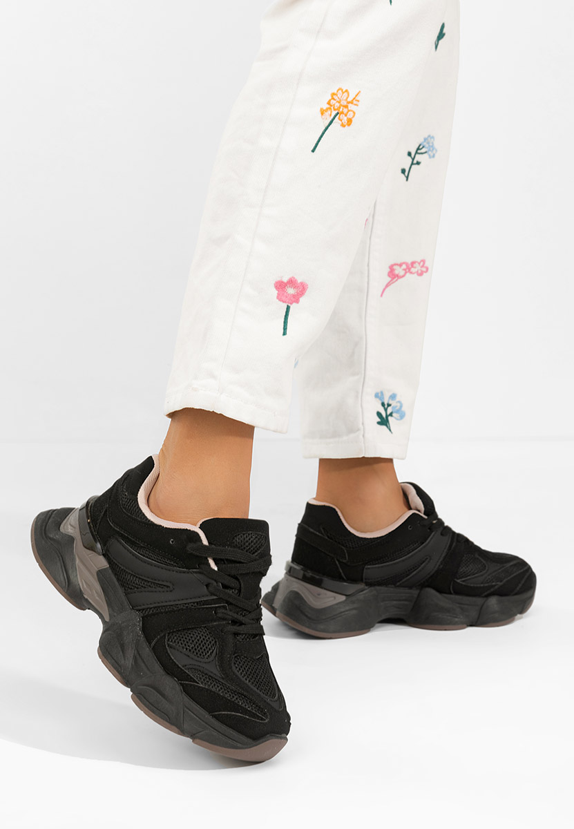 Czarne sneakersy damskie Kanoa