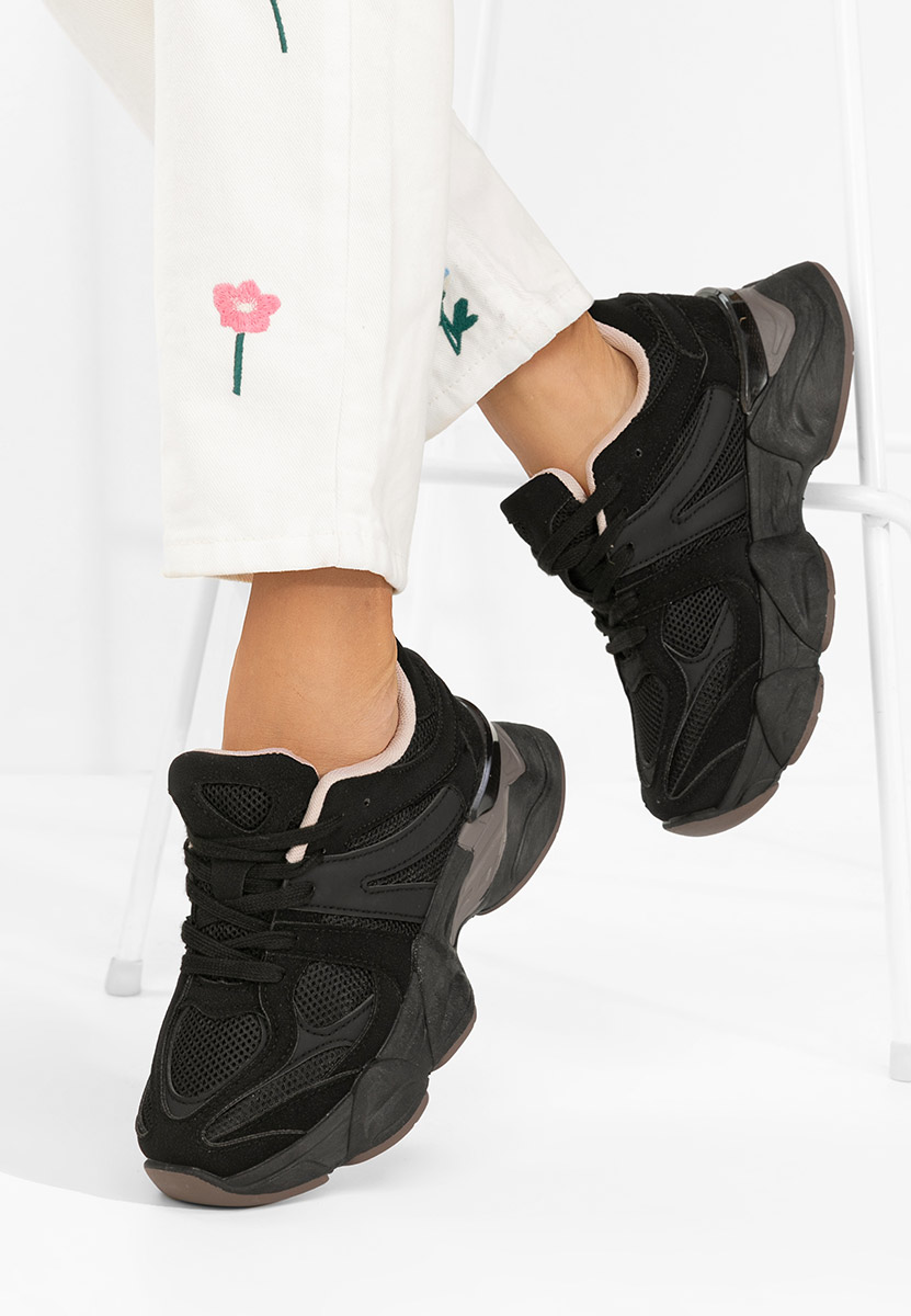 Czarne sneakersy damskie Kanoa