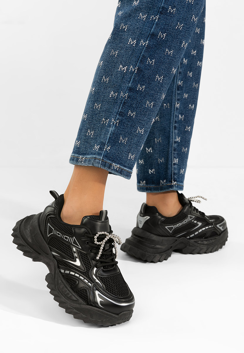 Czarne sneakersy damskie Eudoria