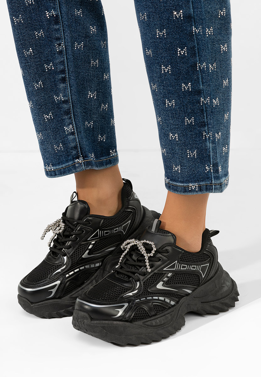 Czarne sneakersy damskie Eudoria