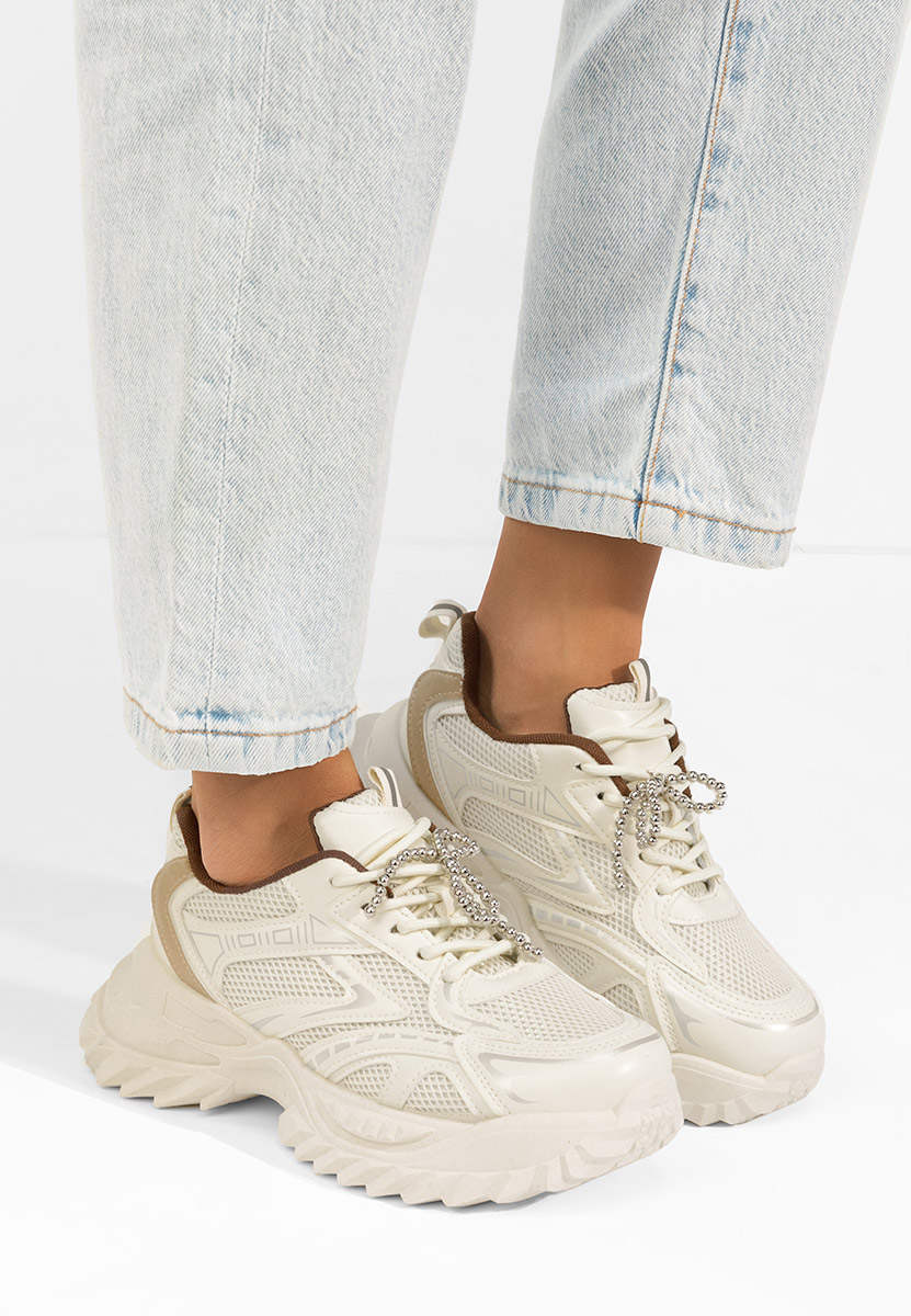 Khaki sneakersy damskie Eudoria