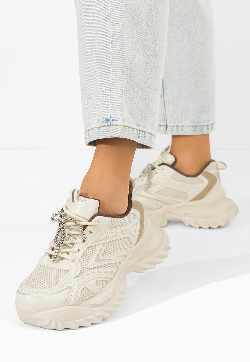 Khaki sneakersy damskie Eudoria