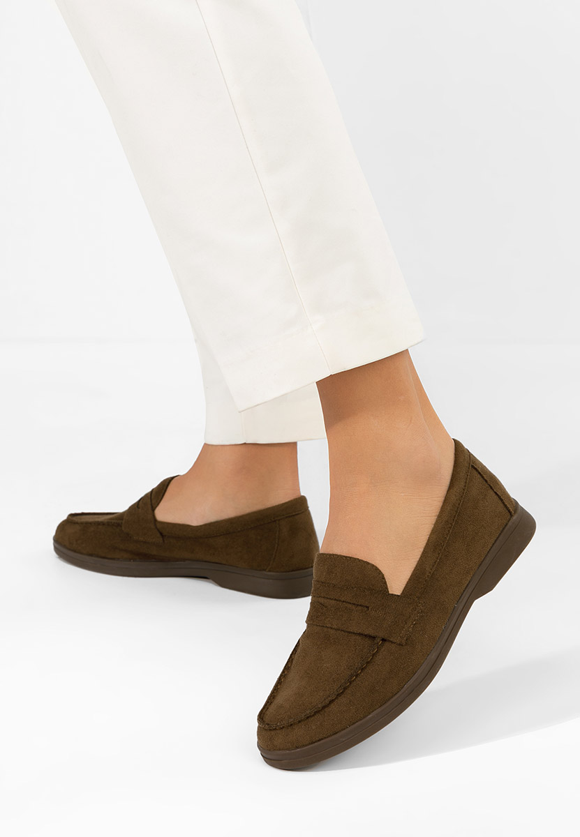 Brązowe mokasyny damskie Hesika