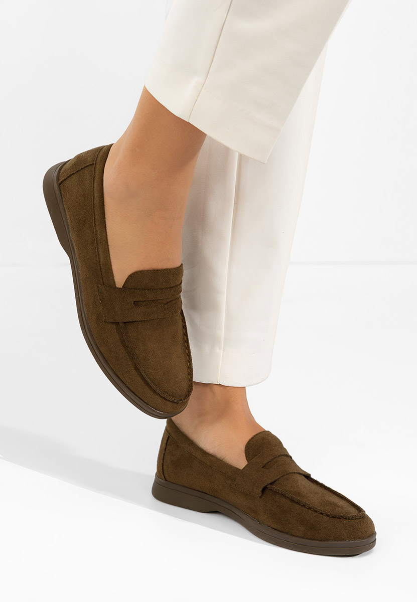 Brązowe mokasyny damskie Hesika