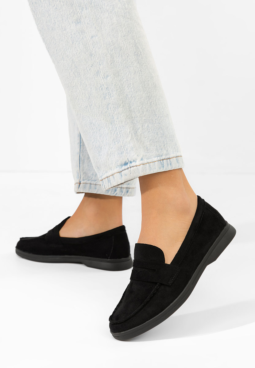 Czarne mokasyny damskie Hesika