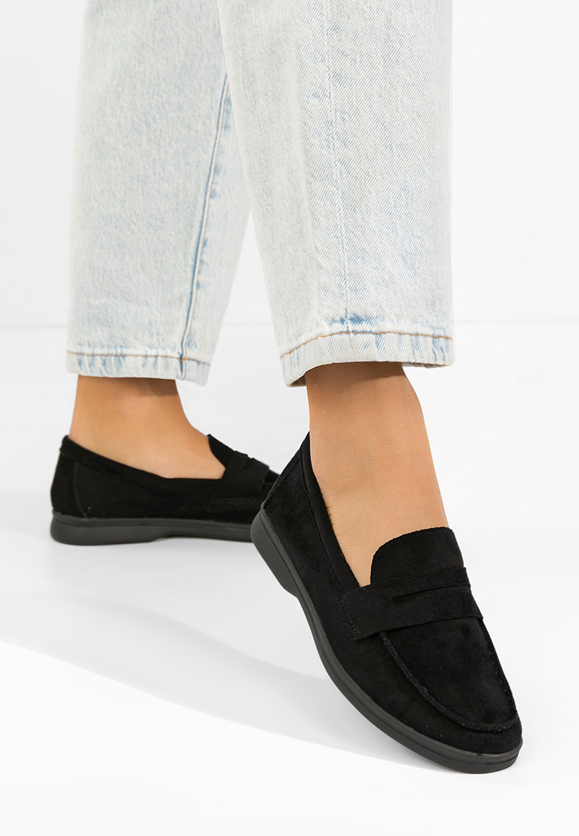 Czarne mokasyny damskie Hesika