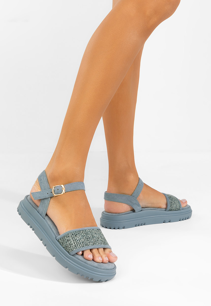 Niebieskie sandały na platformie Donetia