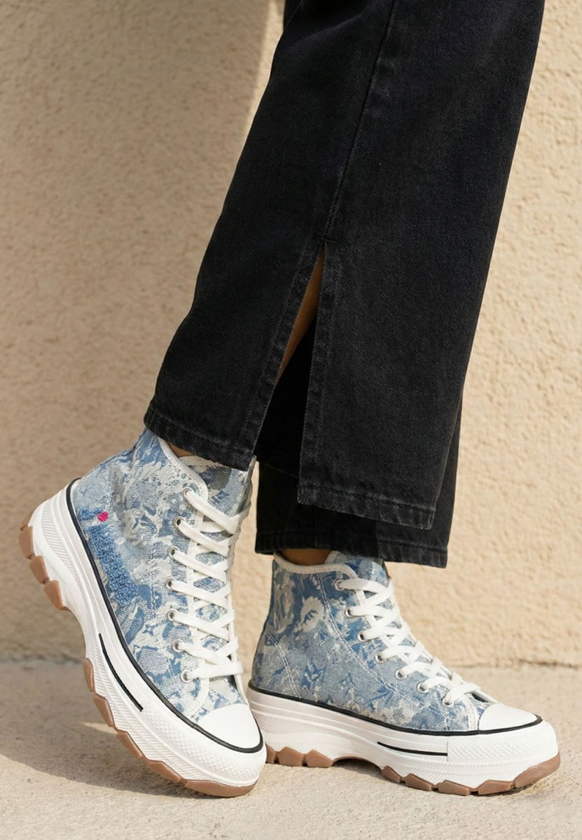 Niebieskie trampki wysokie damskie Jadoris