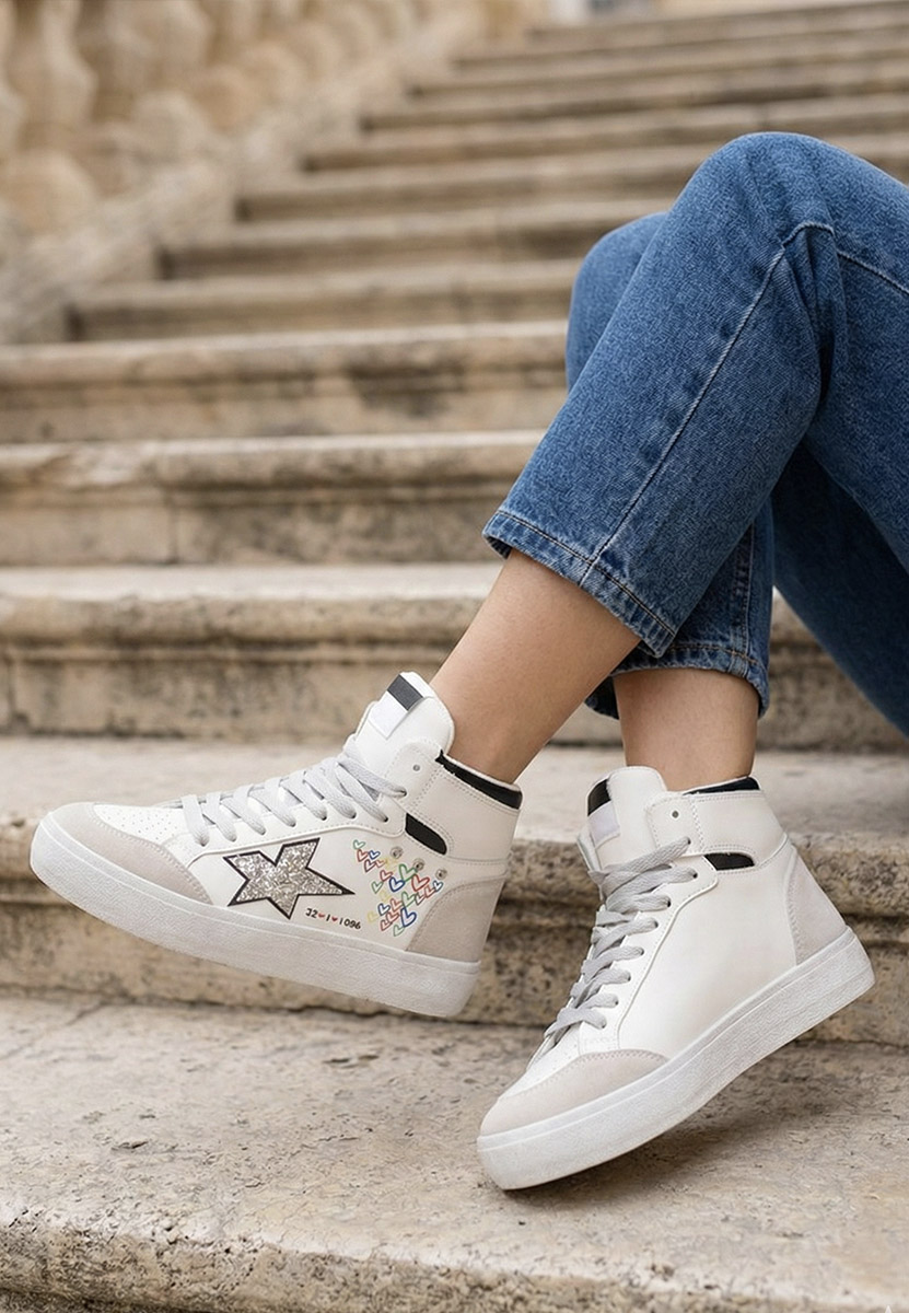 Białe sneakersy wysokie Morella