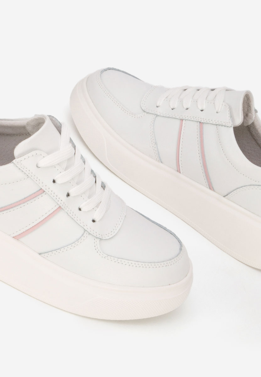 Białe sneakersy na platformie Herera V3