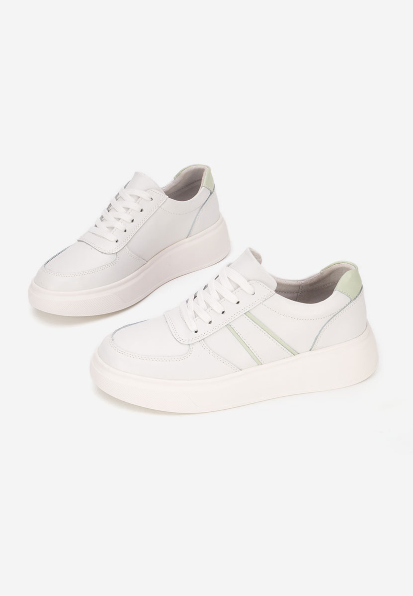 Białe sneakersy na platformie Herera