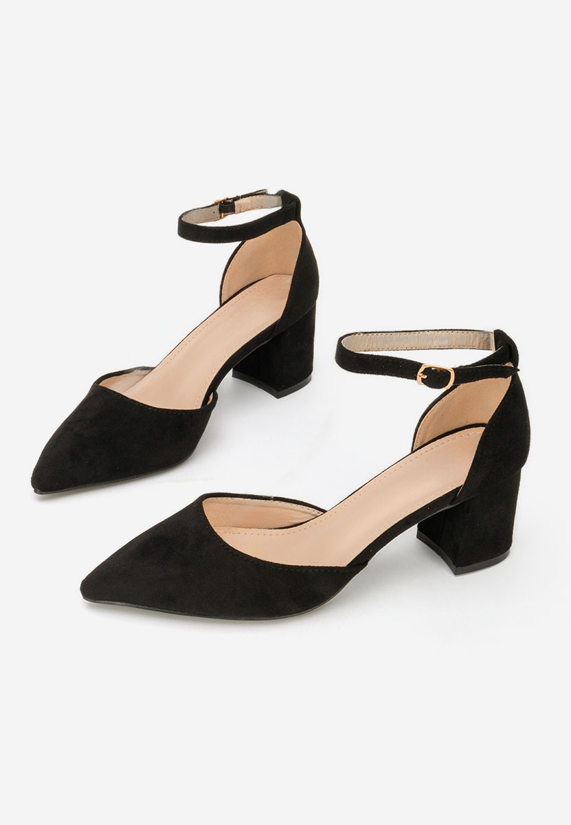 Czarne czółenka na słupku Elrosa