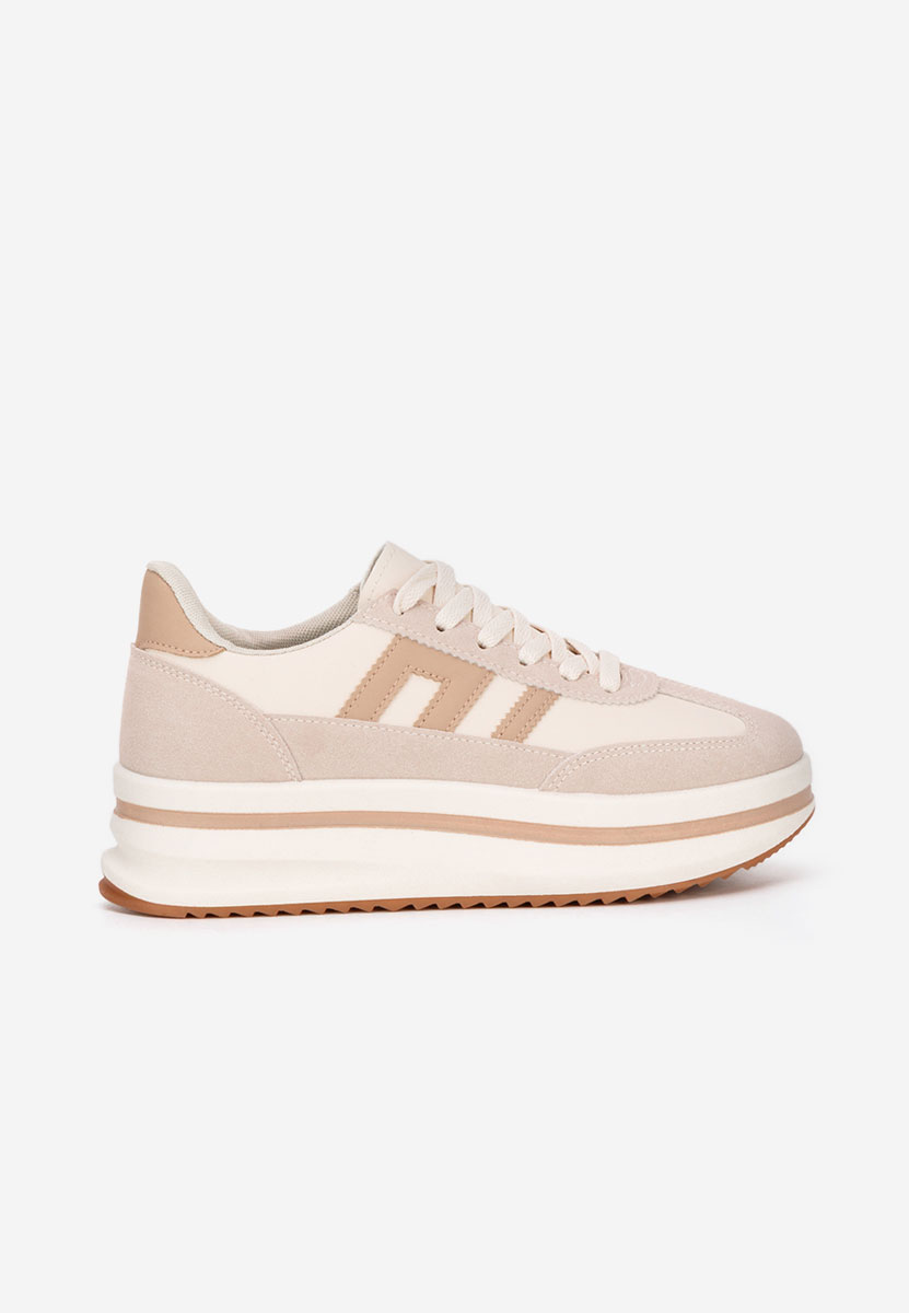 Beżowe sneakersy na platformie Jesie
