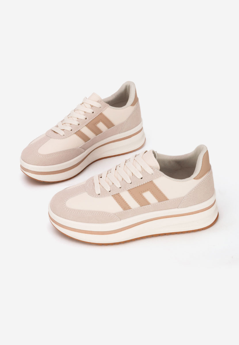 Beżowe sneakersy na platformie Jesie