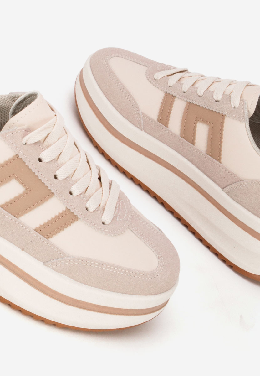 Beżowe sneakersy na platformie Jesie