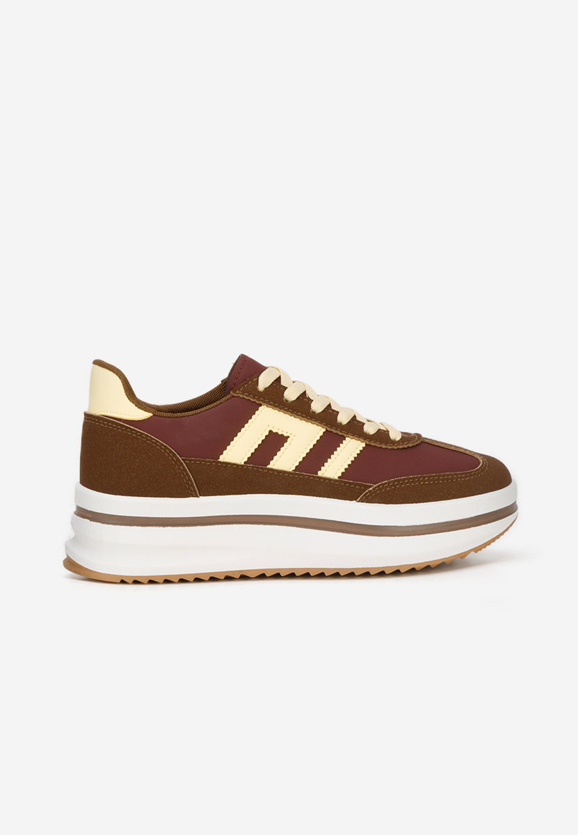 Brązowe sneakersy na platformie Jesie