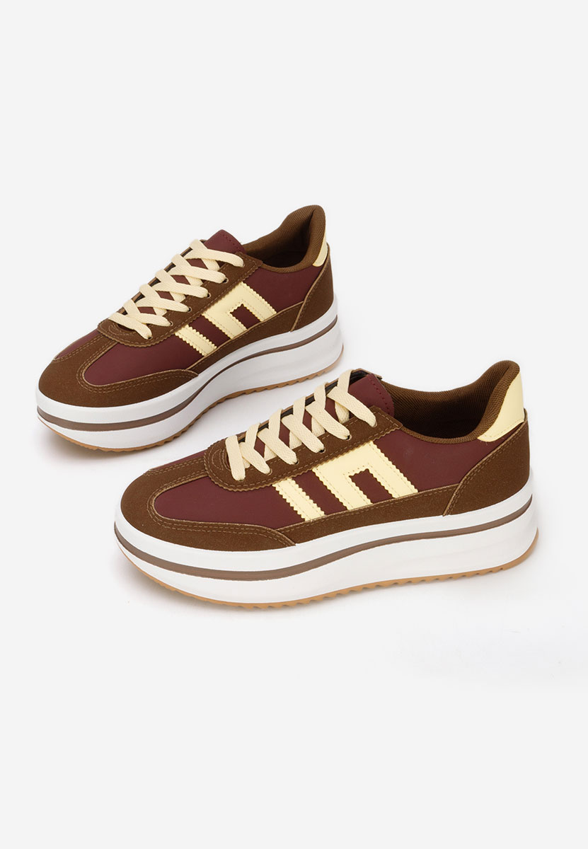 Brązowe sneakersy na platformie Jesie