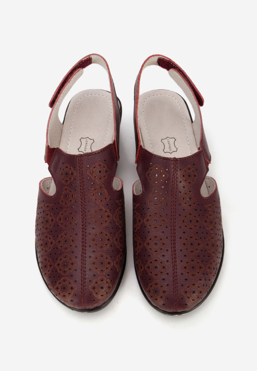 Bordowe czółenka bez pięt Ofelya